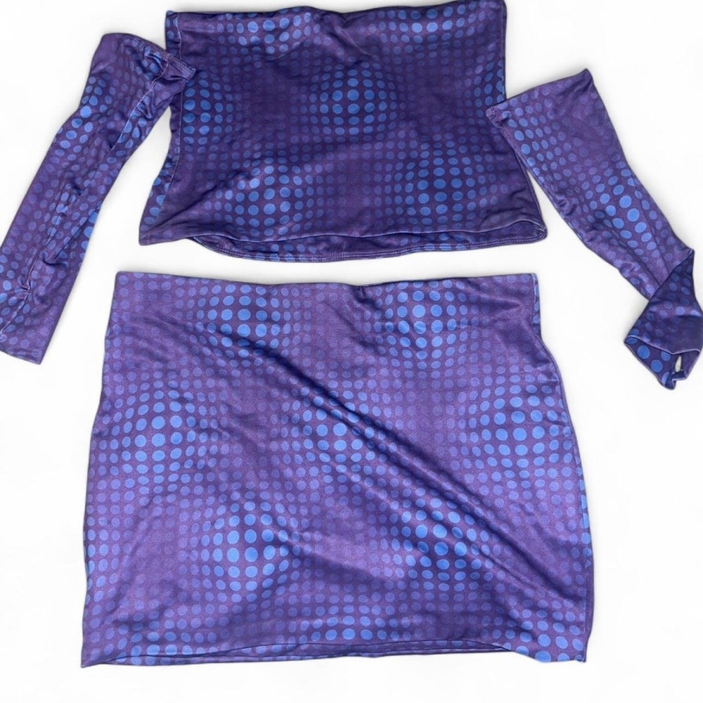 Purple Polka Dot Skirt Set